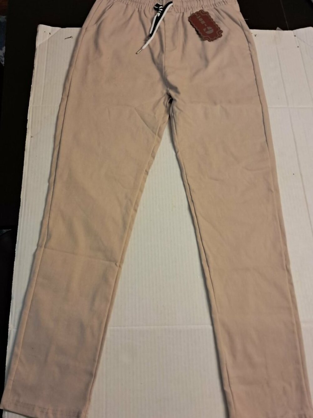 Beige Lightweight Twill Drawstring Pants Size M ✨ - Picture 2 of 9
